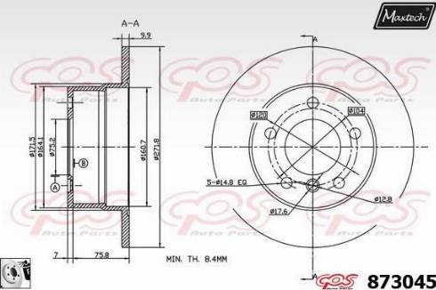 Maxtech 873045.0080 - Bremžu diski autodraugiem.lv