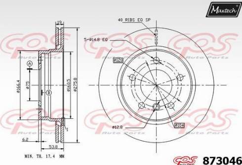 Maxtech 873046.0000 - Bremžu diski autodraugiem.lv