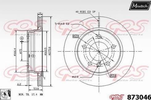 Maxtech 873046.0080 - Bremžu diski autodraugiem.lv