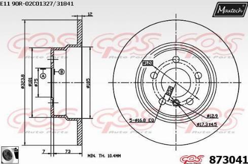 Maxtech 873041.0060 - Bremžu diski autodraugiem.lv