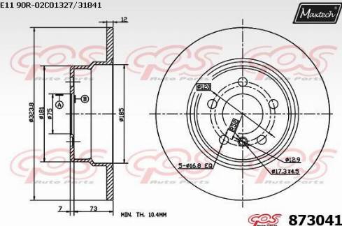 Maxtech 873041.0000 - Bremžu diski autodraugiem.lv