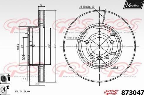 Maxtech 873047.6060 - Bremžu diski autodraugiem.lv