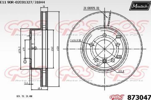 Maxtech 873047.0000 - Bremžu diski autodraugiem.lv