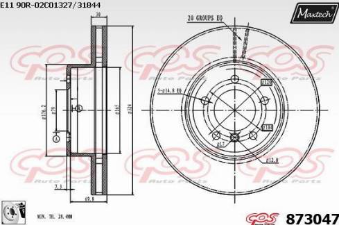 Maxtech 873047.0080 - Bremžu diski autodraugiem.lv