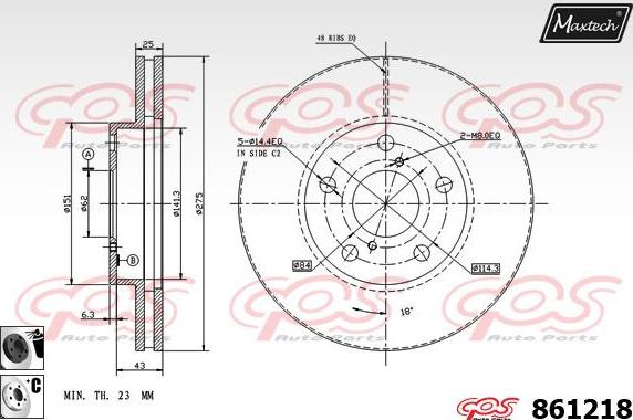 Maxtech 873054 - Bremžu diski autodraugiem.lv