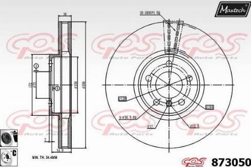 Maxtech 873050.6060 - Bremžu diski autodraugiem.lv