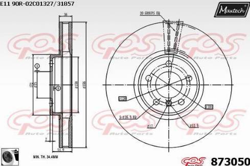 Maxtech 873050.0060 - Bremžu diski autodraugiem.lv