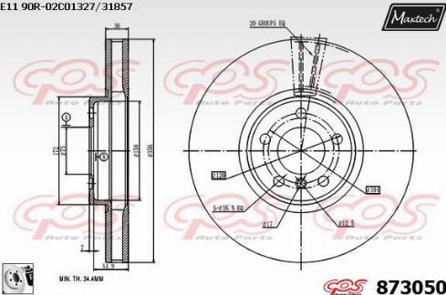 Maxtech 873050.0080 - Bremžu diski autodraugiem.lv