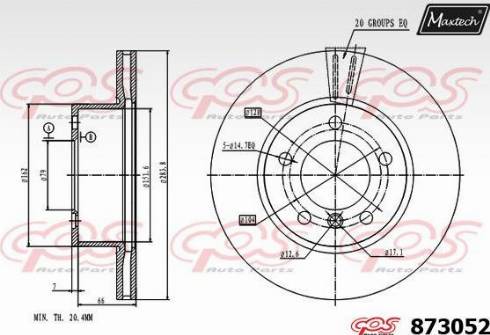 Maxtech 873052.0000 - Bremžu diski autodraugiem.lv