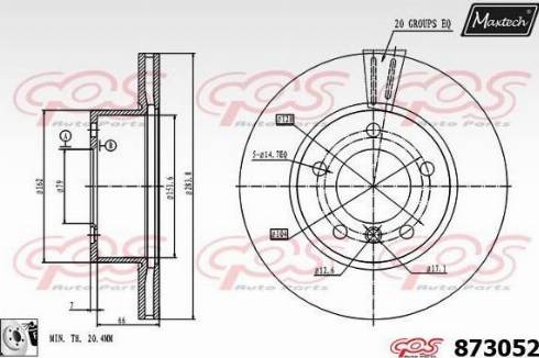 Maxtech 873052.0080 - Bremžu diski autodraugiem.lv