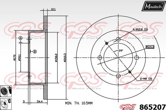 Maxtech 873057 - Bremžu diski autodraugiem.lv