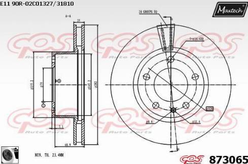 Maxtech 873065.0060 - Bremžu diski autodraugiem.lv