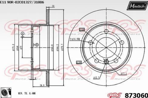 Maxtech 873060.0060 - Bremžu diski autodraugiem.lv