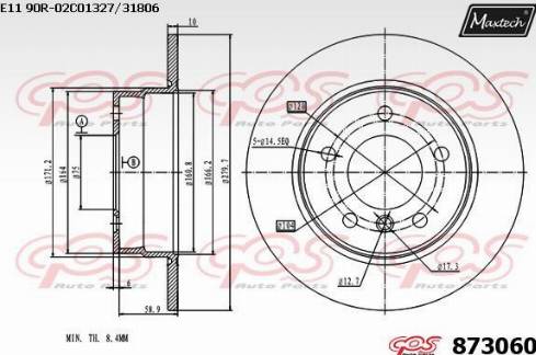 Maxtech 873060.0000 - Bremžu diski autodraugiem.lv