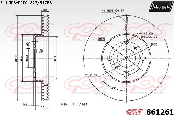 Maxtech 873061 - Bremžu diski autodraugiem.lv