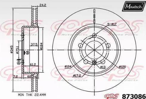 Maxtech 873086.6060 - Bremžu diski autodraugiem.lv