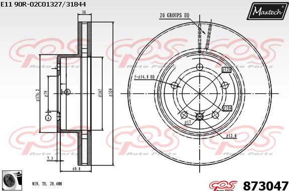 Maxtech 873083 - Bremžu diski autodraugiem.lv