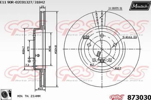 Maxtech 873030.0060 - Bremžu diski autodraugiem.lv