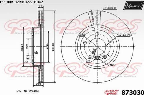 Maxtech 873030.0000 - Bremžu diski autodraugiem.lv