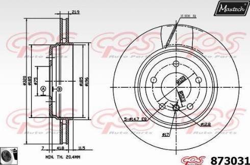 Maxtech 873031.0060 - Bremžu diski autodraugiem.lv