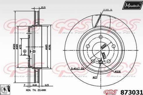 Maxtech 873031.0080 - Bremžu diski autodraugiem.lv