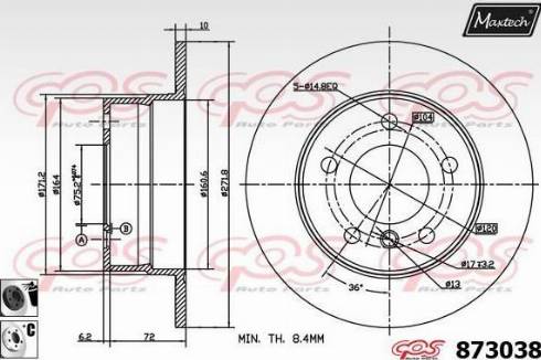 Maxtech 873038.6060 - Bremžu diski autodraugiem.lv