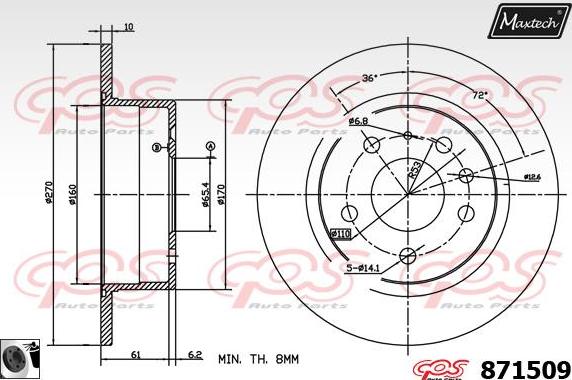 Maxtech 873033 - Bremžu diski autodraugiem.lv