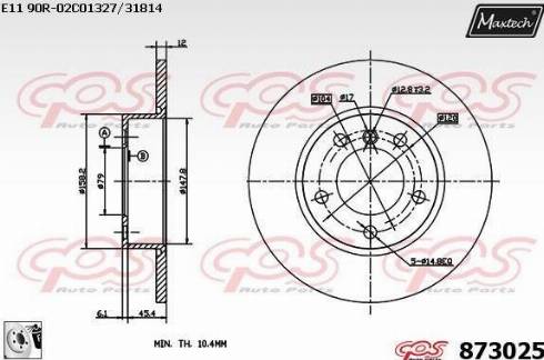 Maxtech 873025.0080 - Bremžu diski autodraugiem.lv