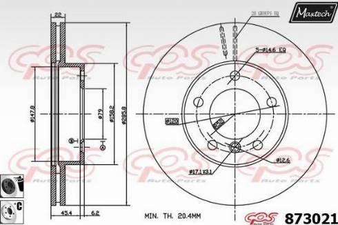 Maxtech 873021.6060 - Bremžu diski autodraugiem.lv