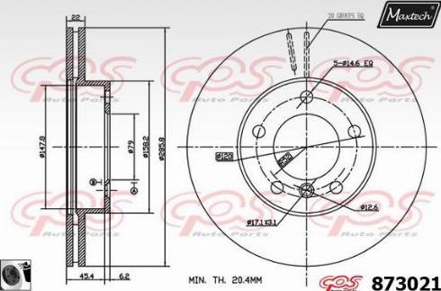 Maxtech 873021.0060 - Bremžu diski autodraugiem.lv