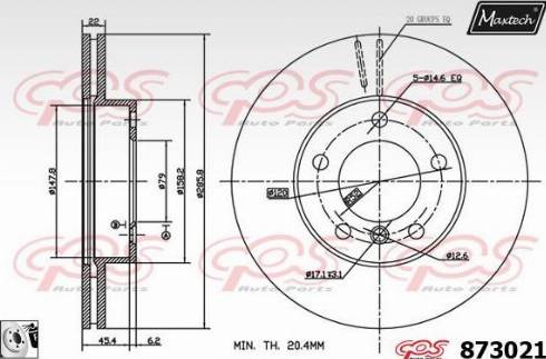 Maxtech 873021.0080 - Bremžu diski autodraugiem.lv