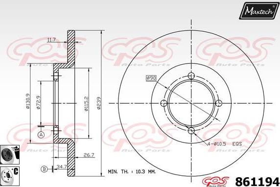 Maxtech 873079 - Bremžu diski autodraugiem.lv