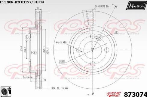 Maxtech 873074.0060 - Bremžu diski autodraugiem.lv