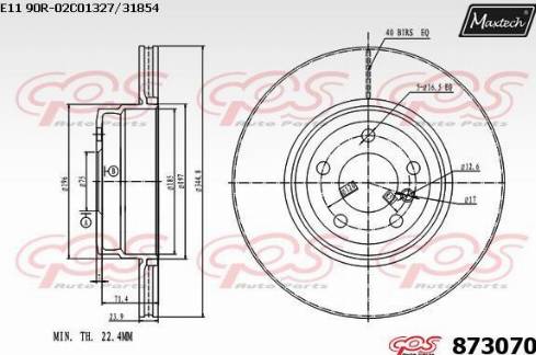 Maxtech 873070.0000 - Bremžu diski autodraugiem.lv