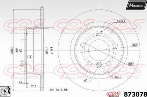 Maxtech 873078.0080 - Bremžu diski autodraugiem.lv