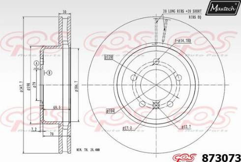 Maxtech 873073.0000 - Bremžu diski autodraugiem.lv