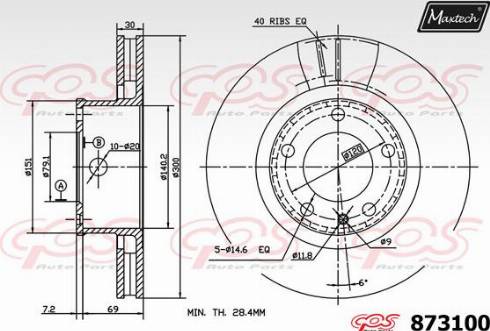 Maxtech 873100.0000 - Bremžu diski autodraugiem.lv