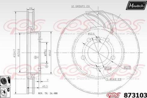 Maxtech 873103.6060 - Bremžu diski autodraugiem.lv