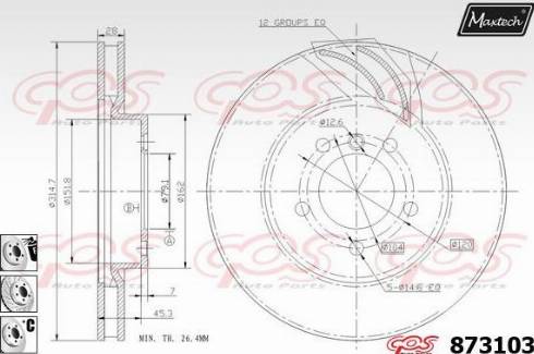 Maxtech 873103.6880 - Bremžu diski autodraugiem.lv