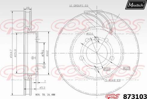 Maxtech 873103.0000 - Bremžu diski autodraugiem.lv