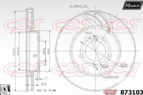 Maxtech 873103.0080 - Bremžu diski autodraugiem.lv