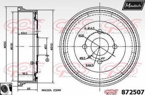 Maxtech 872507.0060 - Bremžu trumulis autodraugiem.lv