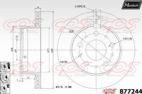 Maxtech 877244.6880 - Bremžu diski autodraugiem.lv