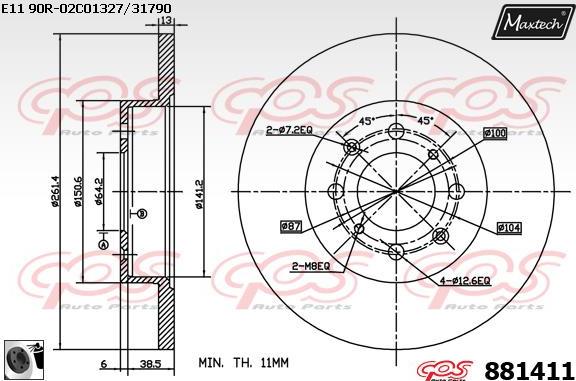 Maxtech 877208 - Bremžu diski autodraugiem.lv