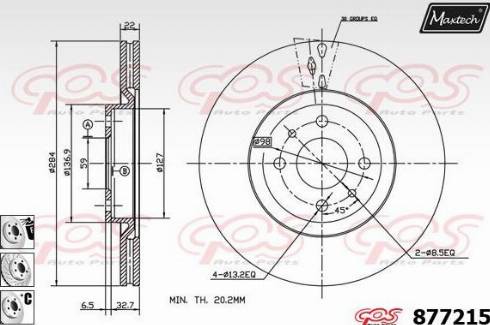 Maxtech 877215.6980 - Bremžu diski autodraugiem.lv