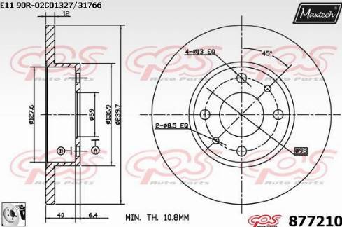 Maxtech 877210.0080 - Bremžu diski autodraugiem.lv