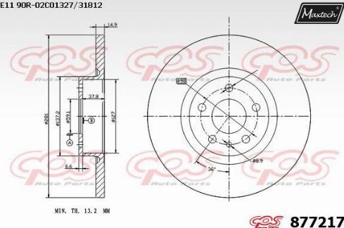 Maxtech 877217.0000 - Bremžu diski autodraugiem.lv