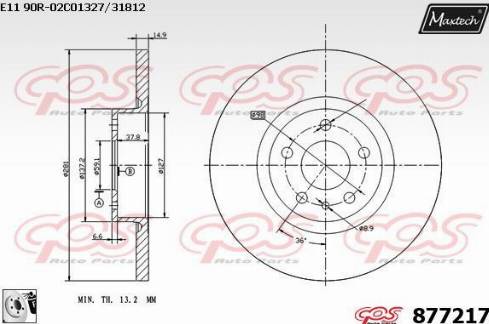 Maxtech 877217.0080 - Bremžu diski autodraugiem.lv