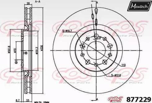 Maxtech 877229.6060 - Bremžu diski autodraugiem.lv