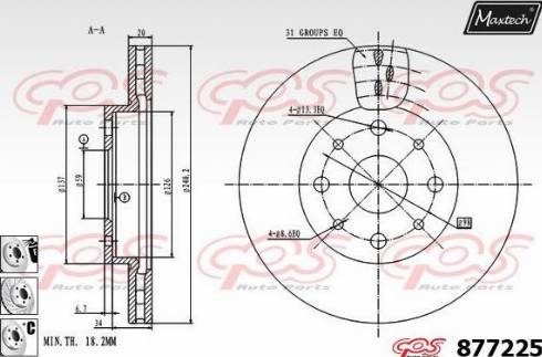 Maxtech 877225.6980 - Bremžu diski autodraugiem.lv